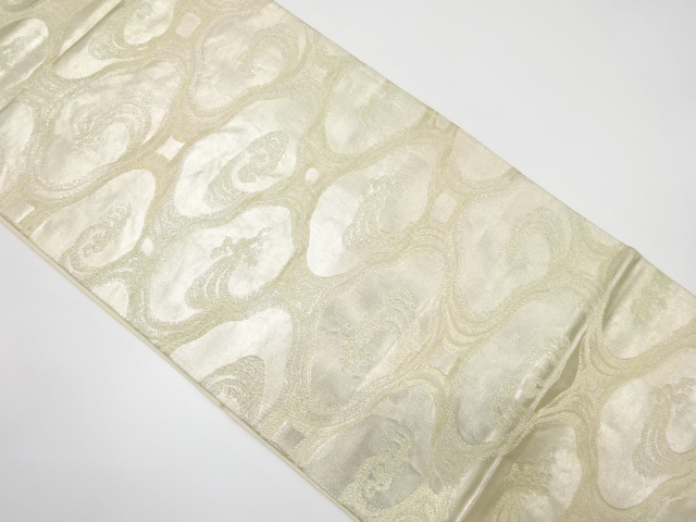 JAPANESE KIMONO / ANTIQUE FUKURO OBI / SILK / WOVEN WAVE